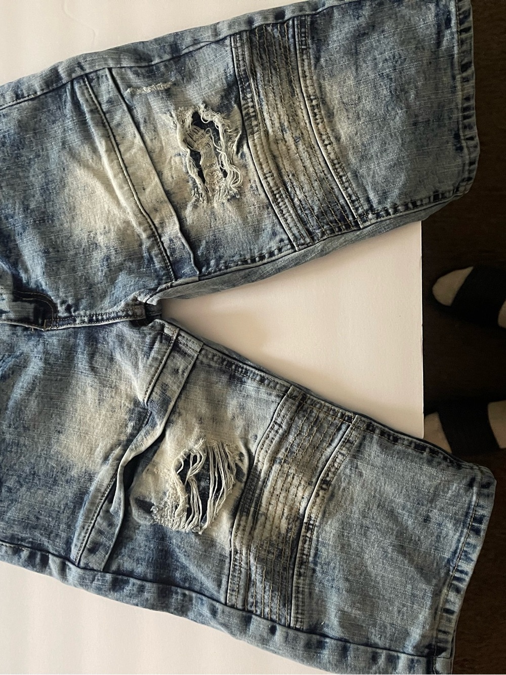 Kids Distressed Blue Denim Shorts
